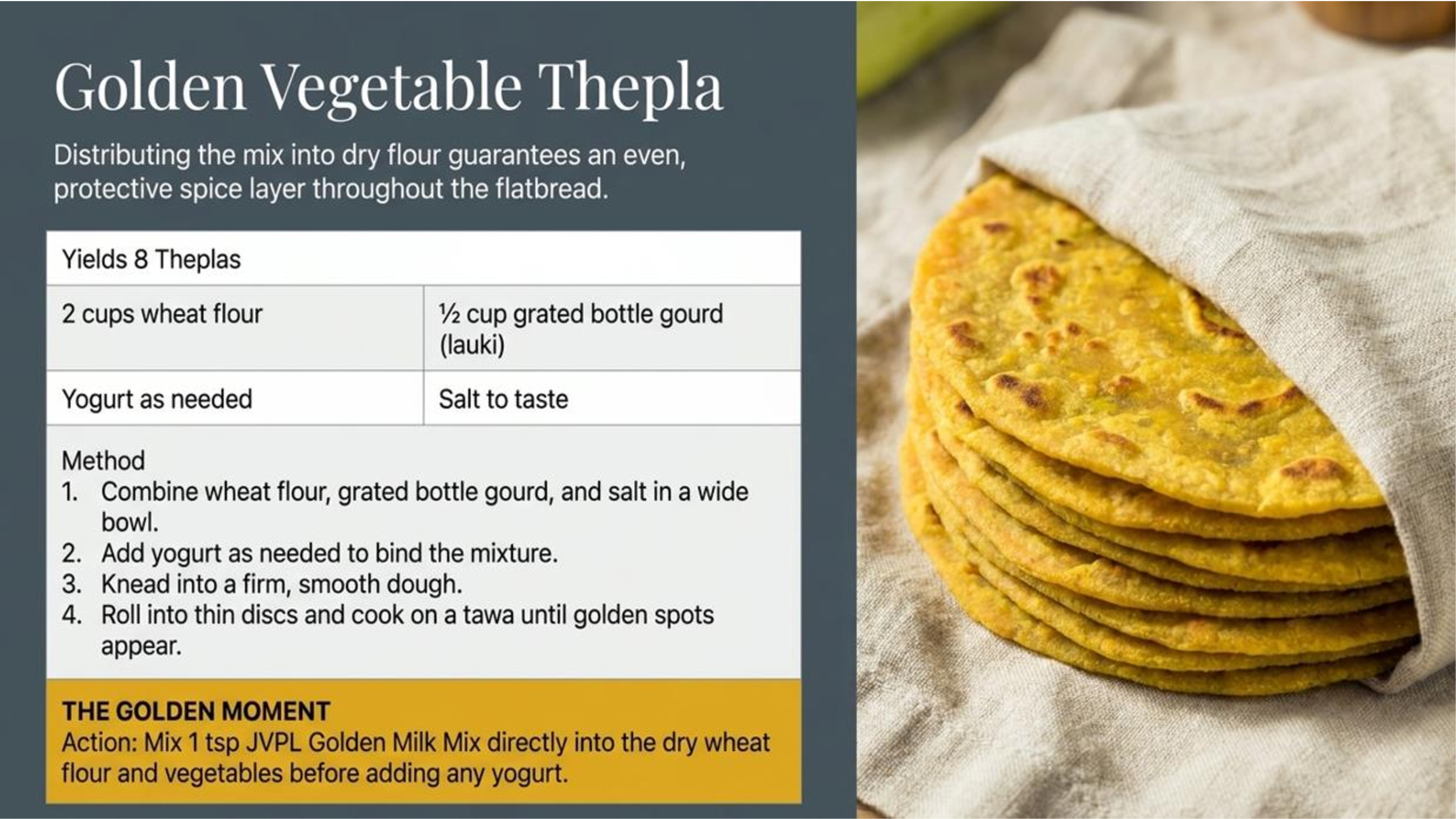 Spiced Paratha with Golden Milk Herbs
