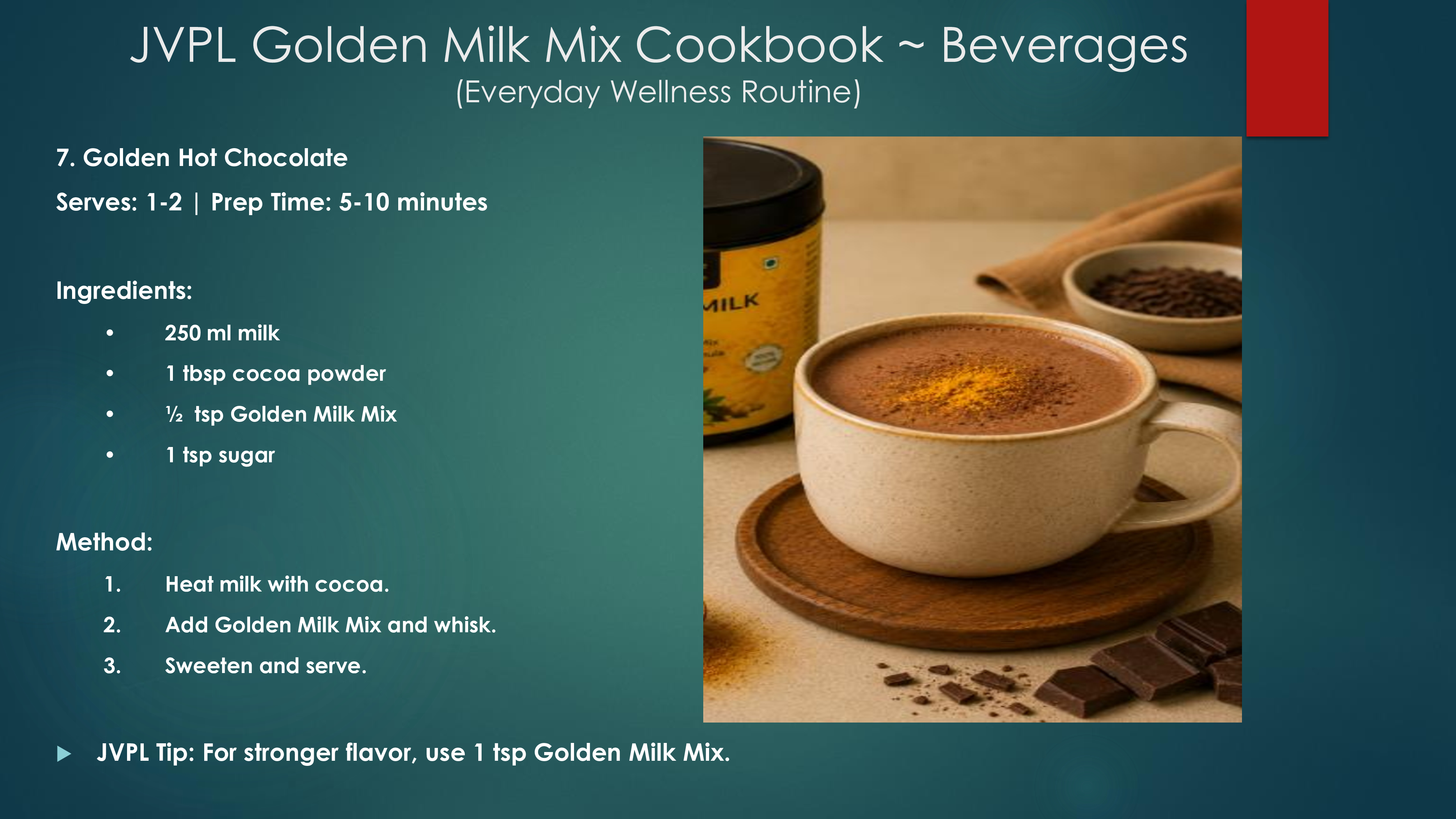 Healthy Turmeric Hot Chocolate Beverage Recipe